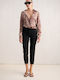 Damen Stoff Hose Schwarz