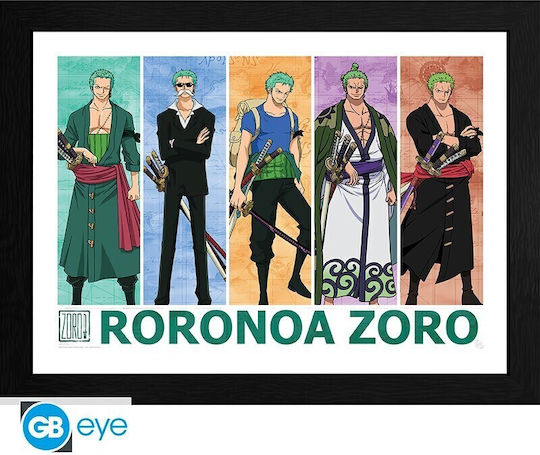 GB eye Pirate Hunter Zoro Рамка Дърво 40x30см