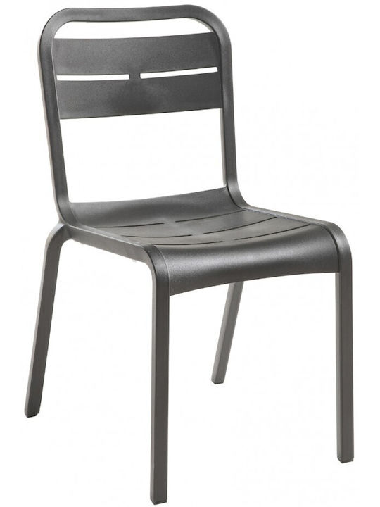 Scaun de exterior Polipropilenă Cannes Gri închis 53.5x60x89cm