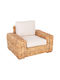 Outdoor-Sessel Hölzernes Natural-white mit Kissen 110x88x70εκ.