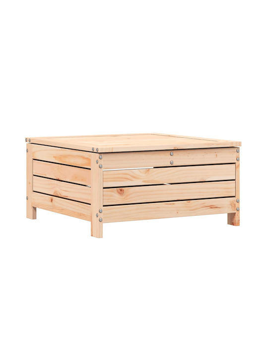 Дървен Градински Табурет Куб Кафяв 62x63.5x32см