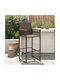 Gartenhocker Bar Außenbereich Rattan Braun 2 Stück 45,5x49x118cm