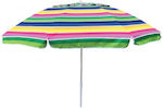 Chanos Solart 200/8 Foldable Beach Umbrella Diameter 2m with Air Vent Multicolor
