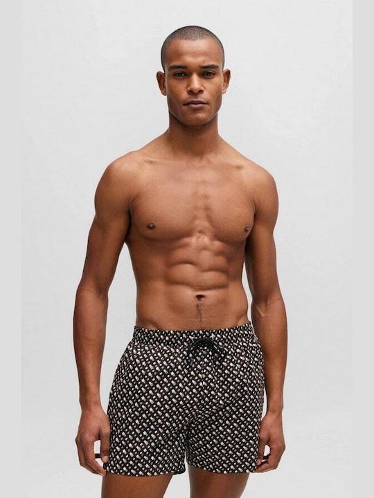 Hugo Boss Men's Swimwear Shorts Black with Patterns