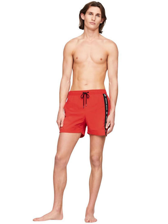 Tommy Hilfiger Men's Swimwear Shorts Red Striped