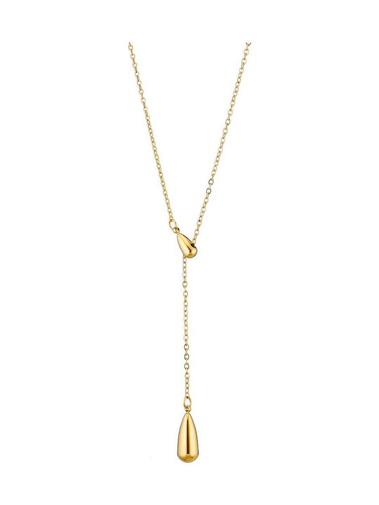 Sequoia Damen Gold plattiert Edelstahl Halskette N-07219g
