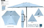 Chanos Nautica Foldable Beach Umbrella Diameter 2.4m with Air Vent Light Blue