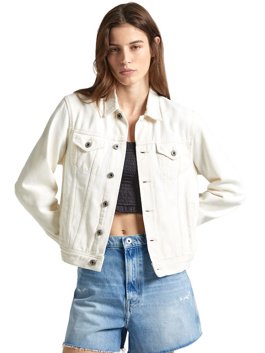 Pepe Jeans Women's Short Lifestyle Jacket for Winter Blue