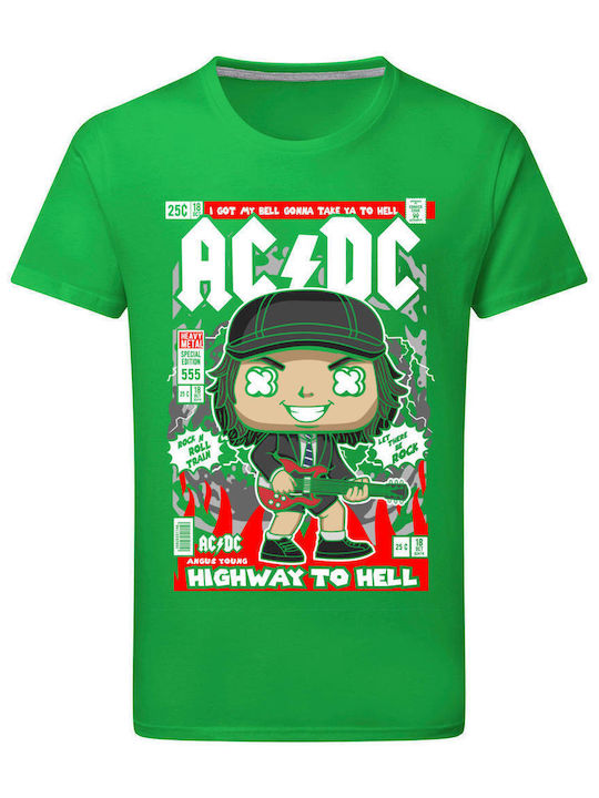 Pop Culture Angus Young Acdc T-shirt AC/DC Green