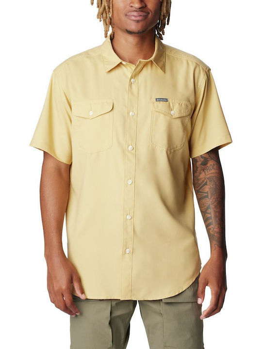 Columbia Utilizer Ii Men's Shirt Short Sleeve Light Camel