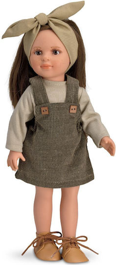 Magic Baby Doll Nina Hazel Hair Brunette Corduroy rochie verde