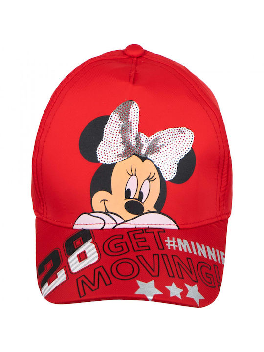 Disney Kids' Hat Jockey Fabric Minnie Red