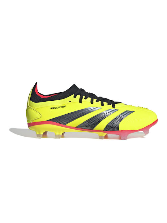 Adidas Predator Pro FG Low Football Shoes with Cleats Yellow 2 / Core Black / Solar Red