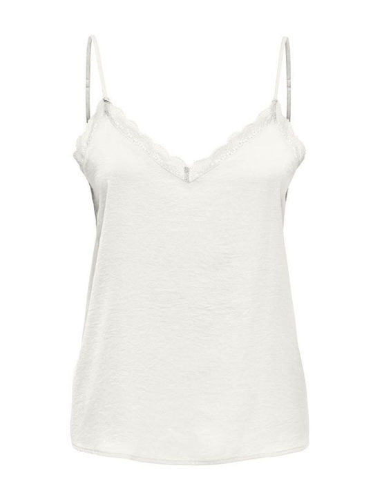 Only Women's Blouse Sleeveless with V Neckline Ecru