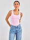 Γυναικείο Crop Top Αμάνικο Ροζ