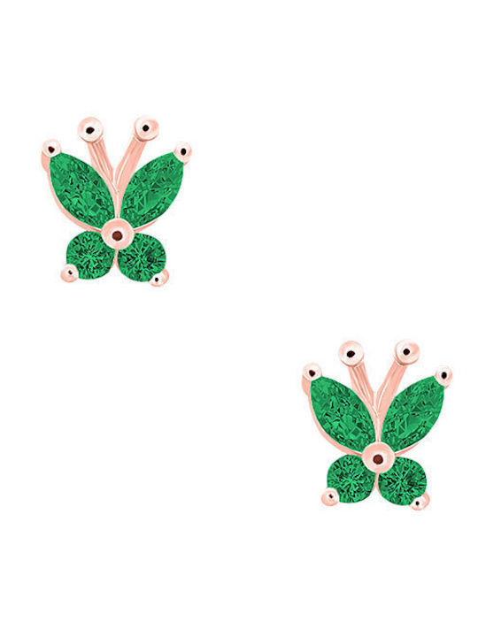 Iris Gold Plated Kids Earrings Studs Butterflies made of Silver