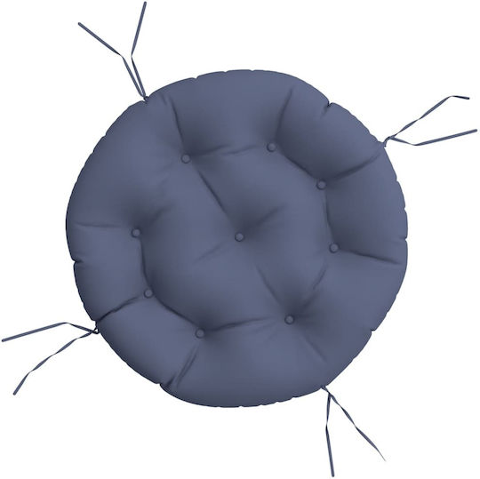 vidaXL Waterproof Garden Chair Cushion Round Navy Blue 60x60cm