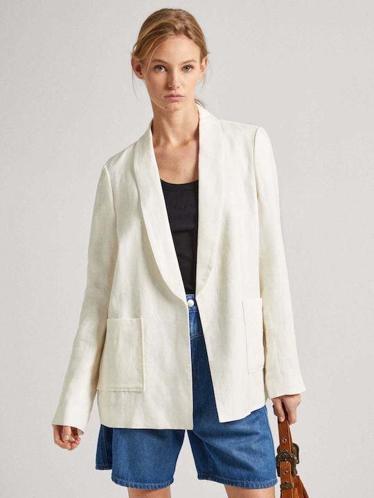 Pepe Jeans Blazer pentru femei Sacou Alb