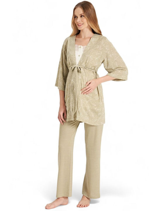 Feyza Robe with Pajama Brown FZA5075/1