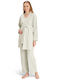 Feyza Long Robe with Pajama Relaxed Fit for Maternity Hospital & Breastfeeding Green FZA5077