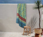 Nef-Nef Petrol Blue Cotton Beach Towel 180x100cm