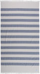 Nef-Nef Beach Towel Cotton Blue with Fringes 170x90cm.