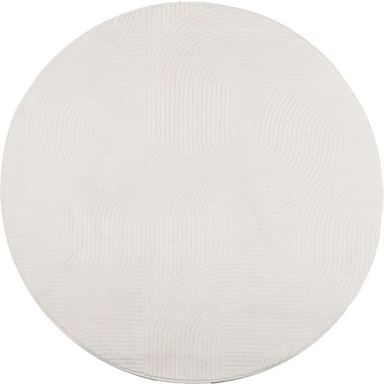 vidaXL Αντιολισθητικό Χαλί Στρογγυλό Κρεμ Φ120cm