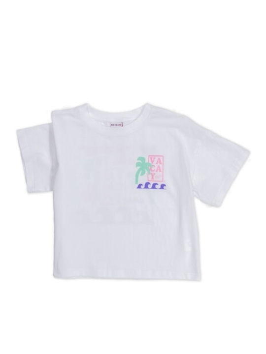 New College Kids Blouse Short Sleeve White