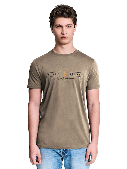 Staff Herren T-Shirt Kurzarm Braun