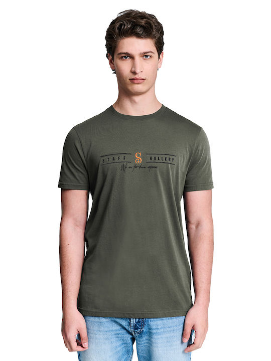 Staff T-shirt Bărbătesc cu Mânecă Scurtă Olive