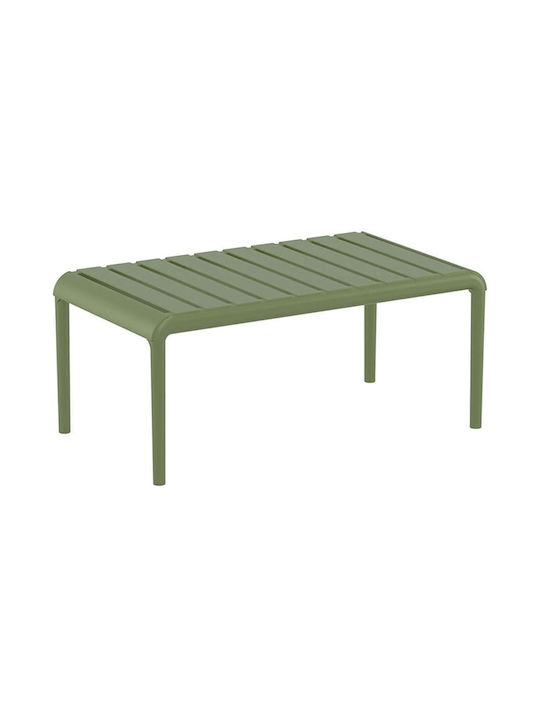 Paris Sitting Room Outdoor Table with Polypropylene Surface Olive 90x50x40cm