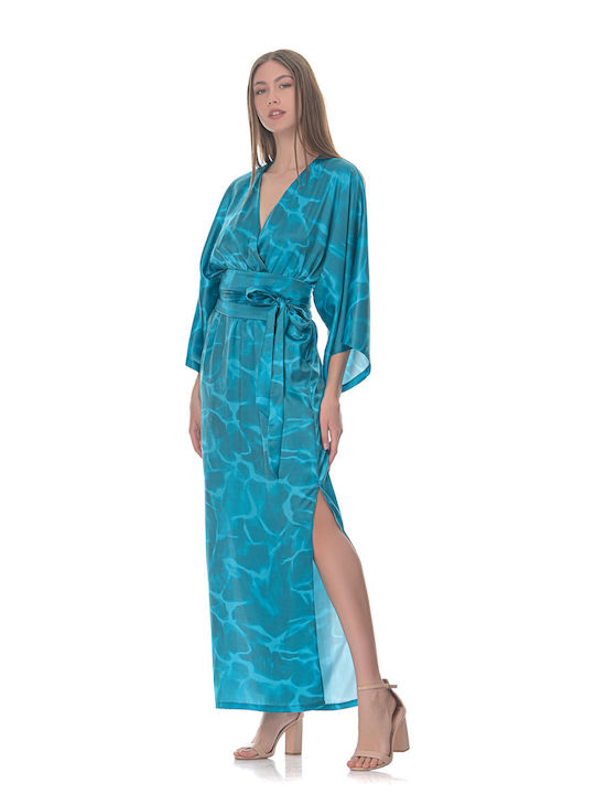 Maxi Printed Satin Dress