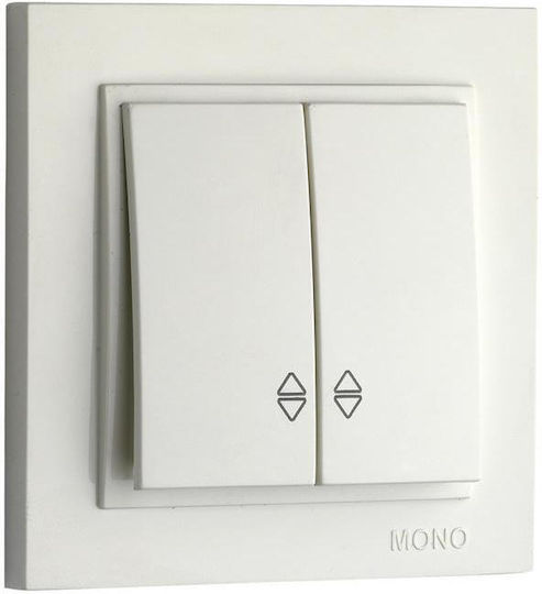 Mono Electric Recessed Wall Switch Double White