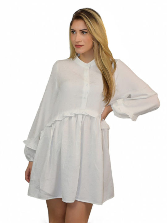 Kleid Mini-Stickerei Weiß Morena Spain Sr-f303-24dr