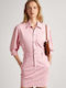 Mini Shirt Dress Denim Pink Dress