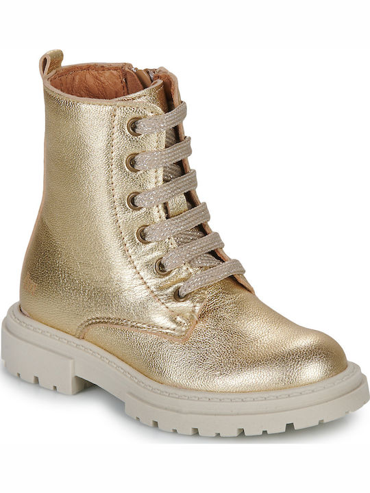 Little Mary Mina Kids Boots with Zipper Gold