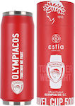 Estia Travel Cup Save the Aegean Glass Thermos Stainless Steel Olympiakos B.C. 500ml with Straw