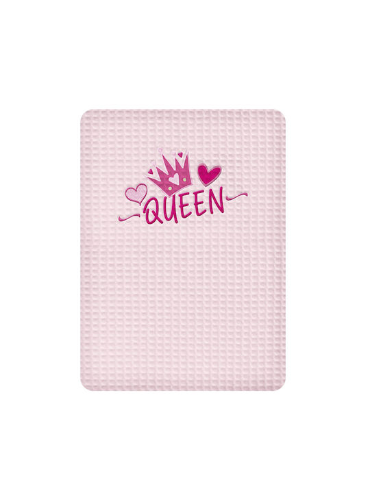 Adam Home Κουβέρτα Αγκαλιάς & Λίκνου Queen Πικέ Pink 80x110εκ.