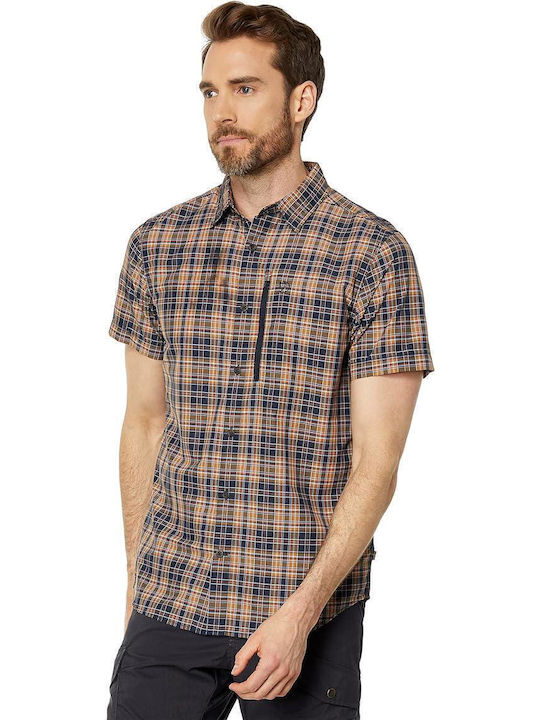 Fjallraven Men's Shirt Short Sleeve Dark Navy/buckwheat Brown