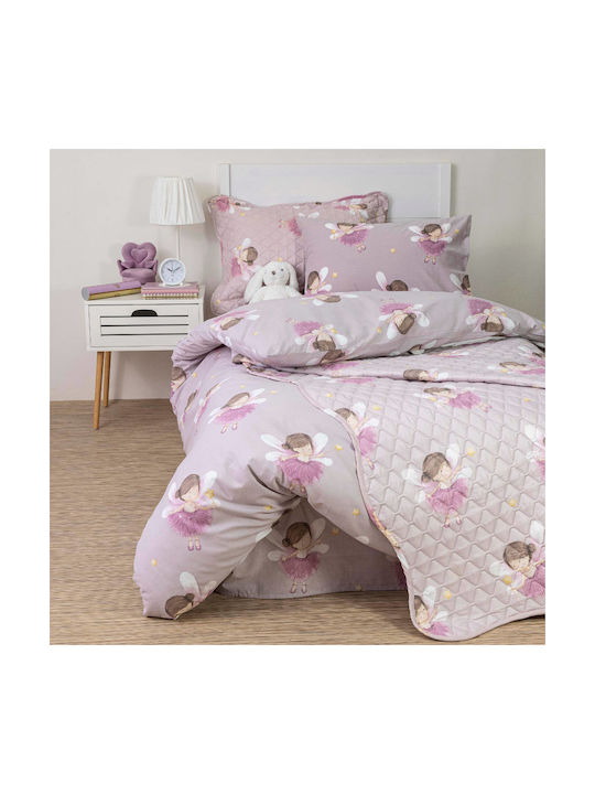 Borea Set Kids Quilt Single with Pillowcase Fantasia Lilac 160x220cm