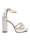 Sandalen mit Strass Weiß