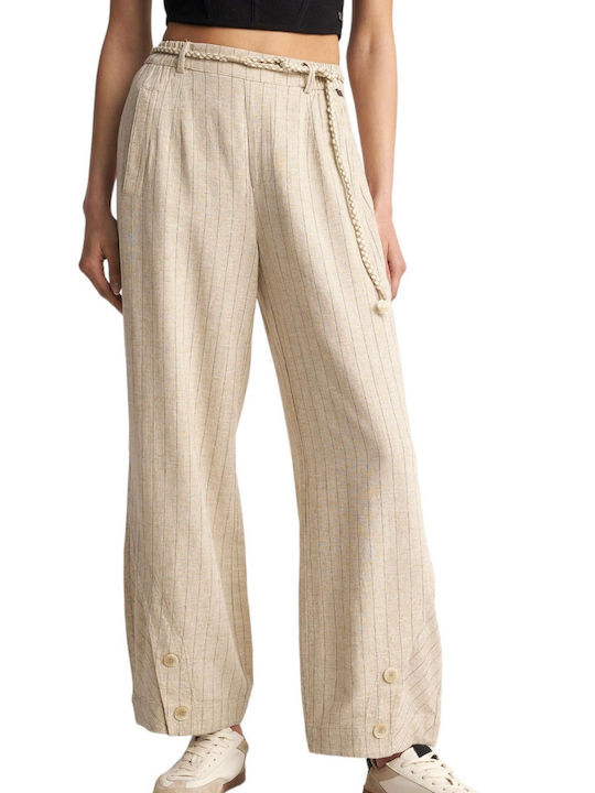 Trousers Fabric Attrattivo Striped Trousers 91183051-natural Women's