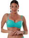Fashion Solids Strapless Bikini Top D Cup Turquoise
