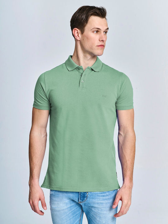 Staff Men's Short Sleeve Blouse Polo Quiet Green