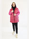 Leichte Steppjacke mit Kapuze Fuchsia 42