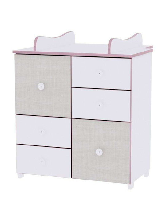 Crossline Baby Dresser with 4 Drawers White 83x71x96cm