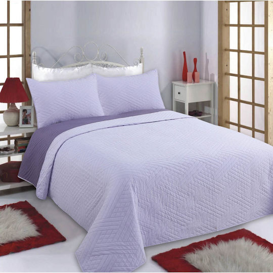 Silk Fashion Diamond Σετ Κουβερλί Υπέρδιπλο Lila/purple 220x240cm 3τμχ