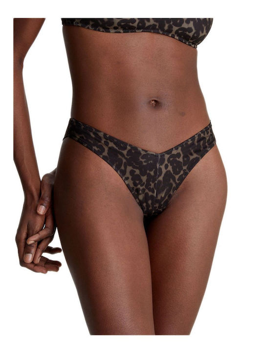 Calvin Klein Γυναικείο Μαγιό Brazil Animal Ck Monogram Ck Leopard Olive Aop