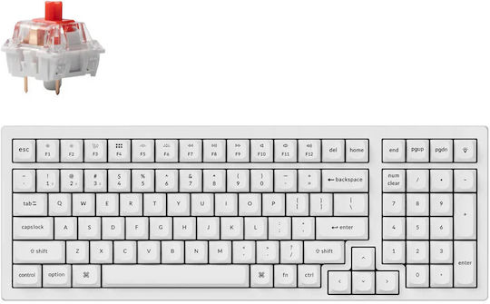 Keychron K4 Pro K4P-O1 Gaming Mechanical Keyboard with Keychron K Pro Red Switches and Illuminated Keys English US White