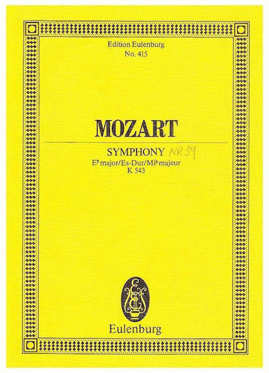 Mozart Symphony In Eb Major K543 Pocket Score
